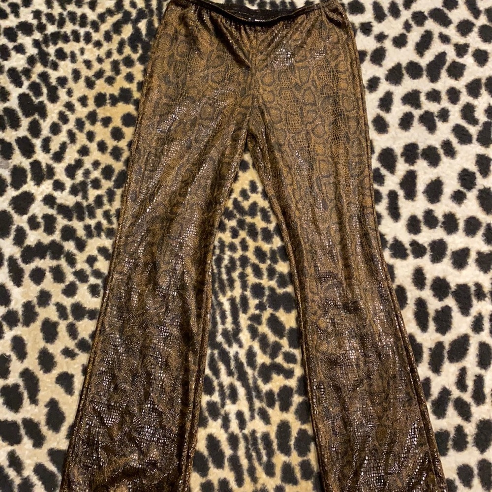 Vintage Snake Print Flare Pants